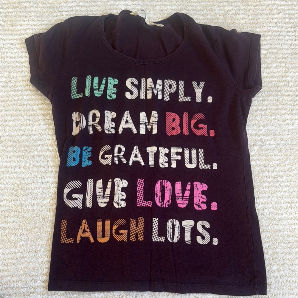 Black and Green Short Sleeve Tee with Inspirational Message